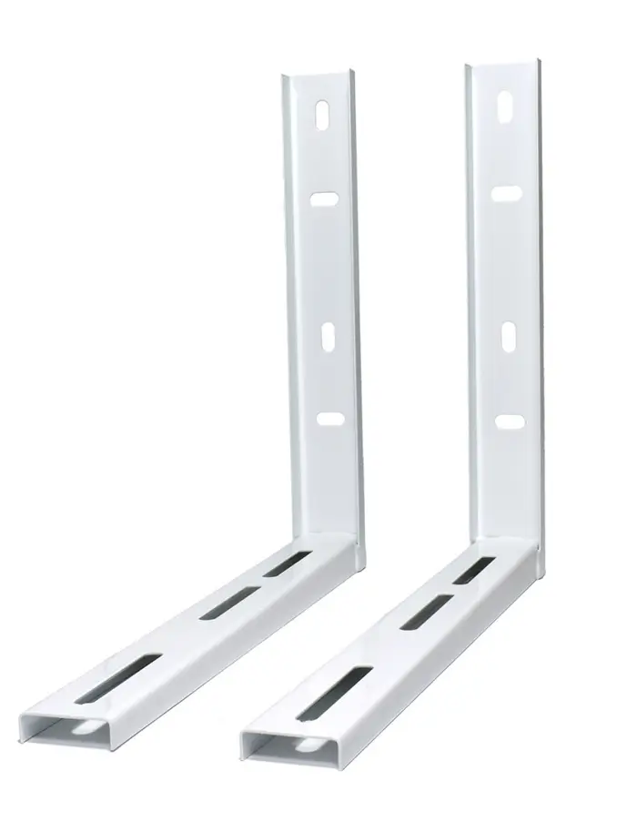 Consolă sudată aer condiționat 43cm albă, suport 50kg, set 2 bucăți